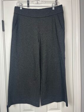 CAbi Charcoal Cropped Wide-Leg Pants